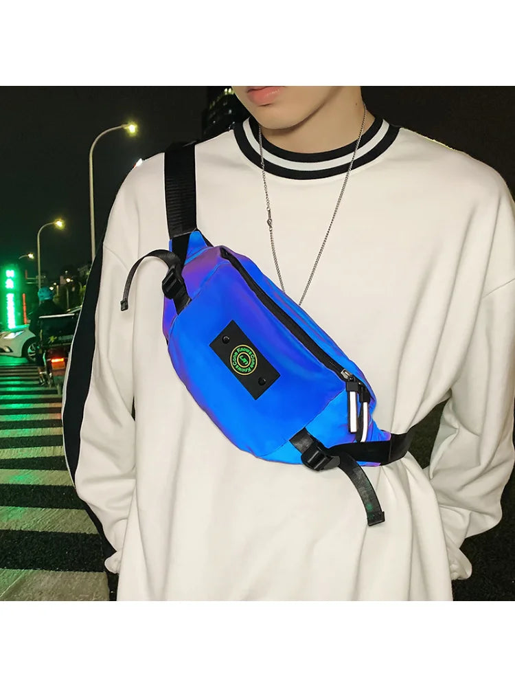 Reflective Luminous Chest Bag Crossbody Mobile Bag