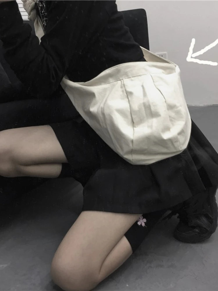 Canvas Messenger Bag Retro Style Large Capacity Tote Bag