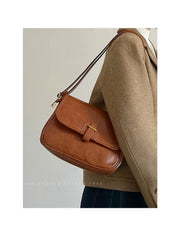 Foufurieux Women Shoulder Bags High Leather Crossbody Retro Flap Messenge