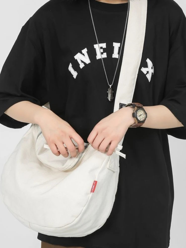 Foufurieux Canvas Shoulder Bag Large Capacity Ladies Travel Handbag