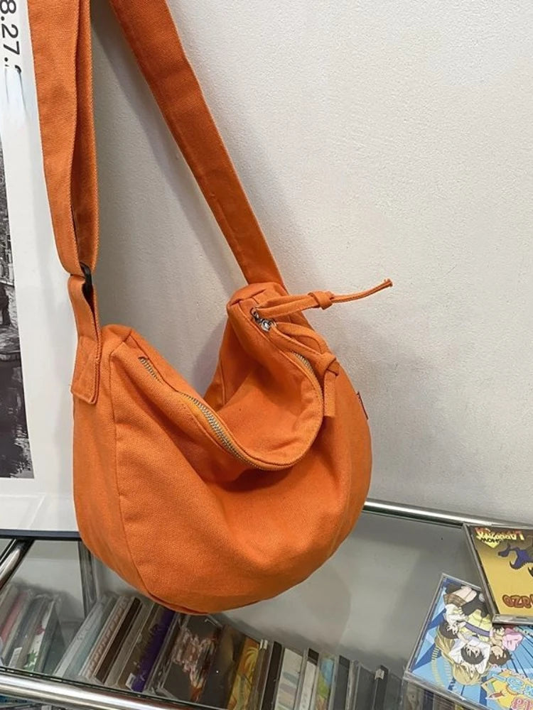 Foufurieux Canvas Shoulder Bag Large Capacity Ladies Travel Handbag