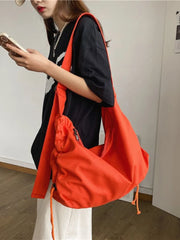 Harajuku Casual Women Canvas Tote Bag Large Capacity Shoulder Bag Crossbody Bags