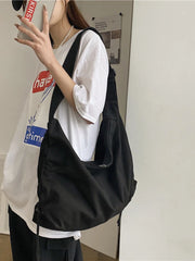 Harajuku Casual Women Canvas Tote Bag Large Capacity Shoulder Bag Crossbody Bags