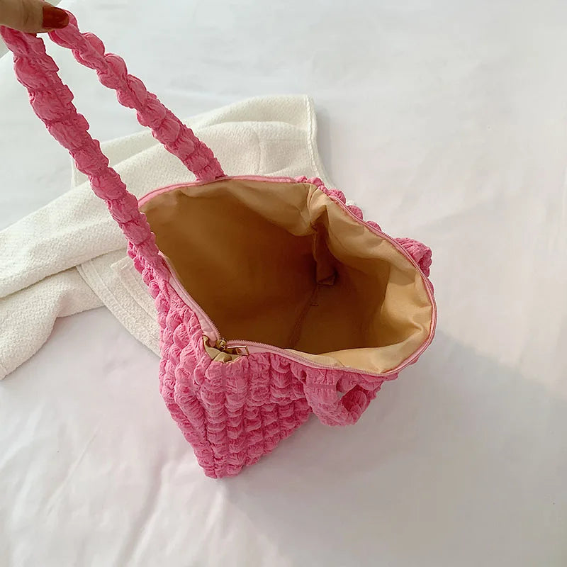 Foufurieux Ins Girl's Cloud Puff Pleated Shoulder Bag