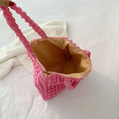 Foufurieux Ins Girl's Cloud Puff Pleated Shoulder Bag