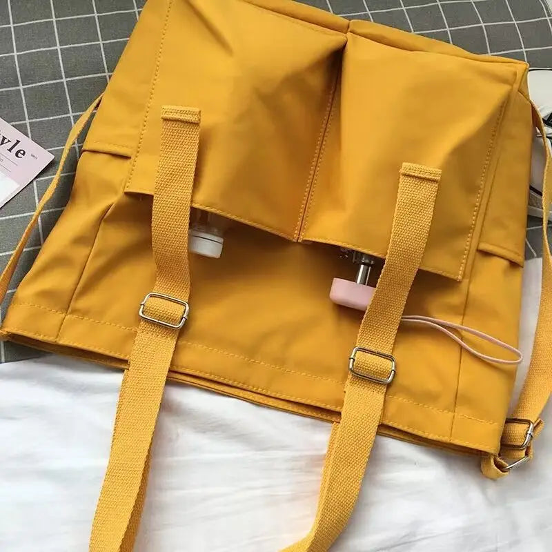 Foufurieux Large Capacity Canvas Women Shoulder Bag Army Green