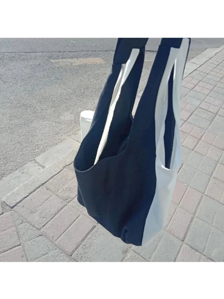 Large Patchwork Canvas Shoulder Bag