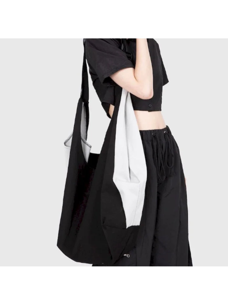 Large Patchwork Canvas Shoulder Bag