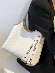 Foufurieux Large-capacity Women Shoulder Bag Pleated Style Tote Bag PU