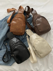 Foufurieux Leather Men Bag Casual Chest Bag Messenger Shoulder Cross Bag