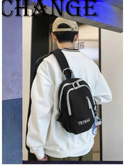 Large Capacity Vertical Zipper Schoolbag Waterproof Nylon Backpack