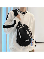 Large Capacity Vertical Zipper Schoolbag Waterproof Nylon Backpack