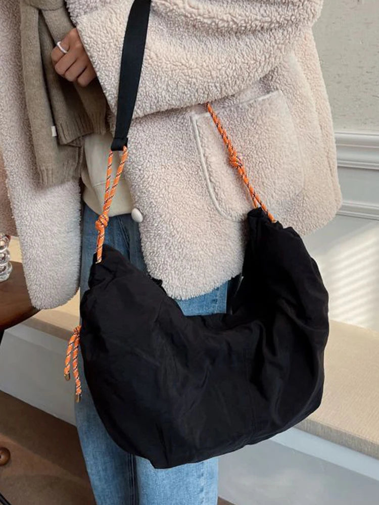 Soft Nylon Big Capacity Side Bags Lady Shoulder Crossbody Sling Bags
