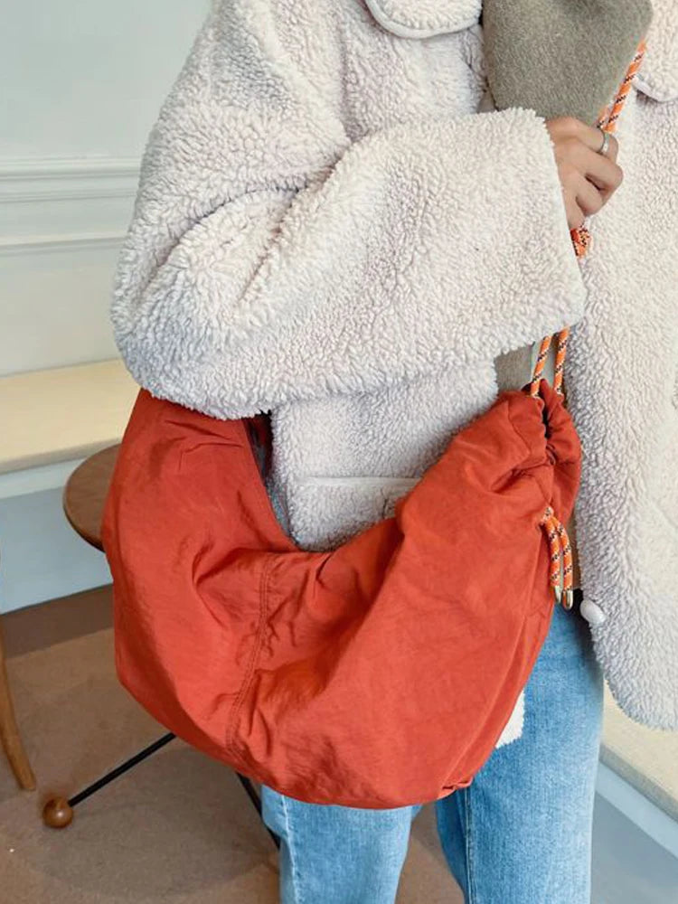 Soft Nylon Big Capacity Side Bags Lady Shoulder Crossbody Sling Bags