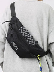 Foufurieux Men's Chest Bag Messenger Bag Shoulder Bag Canvas Sports Bag