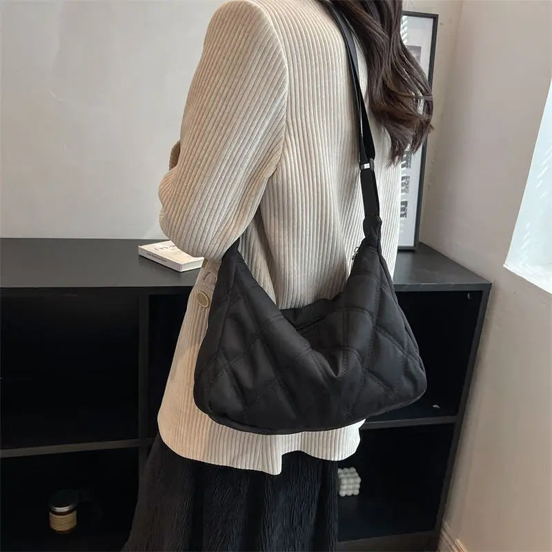 Foufurieux Rhombus Embroidery Underarm Bag Handbags Women Fanny Pack