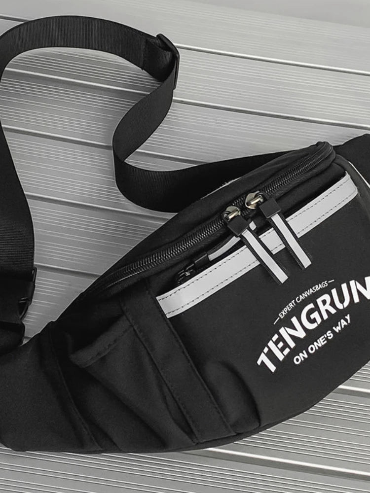 Nylon Reflective Chest Pack Waist Bag for Travel Crossbody