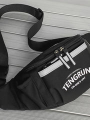 Nylon Reflective Chest Pack Waist Bag for Travel Crossbody