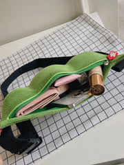 Foufurieux Plush Peas Shaped Shoulder Bag Y2k
