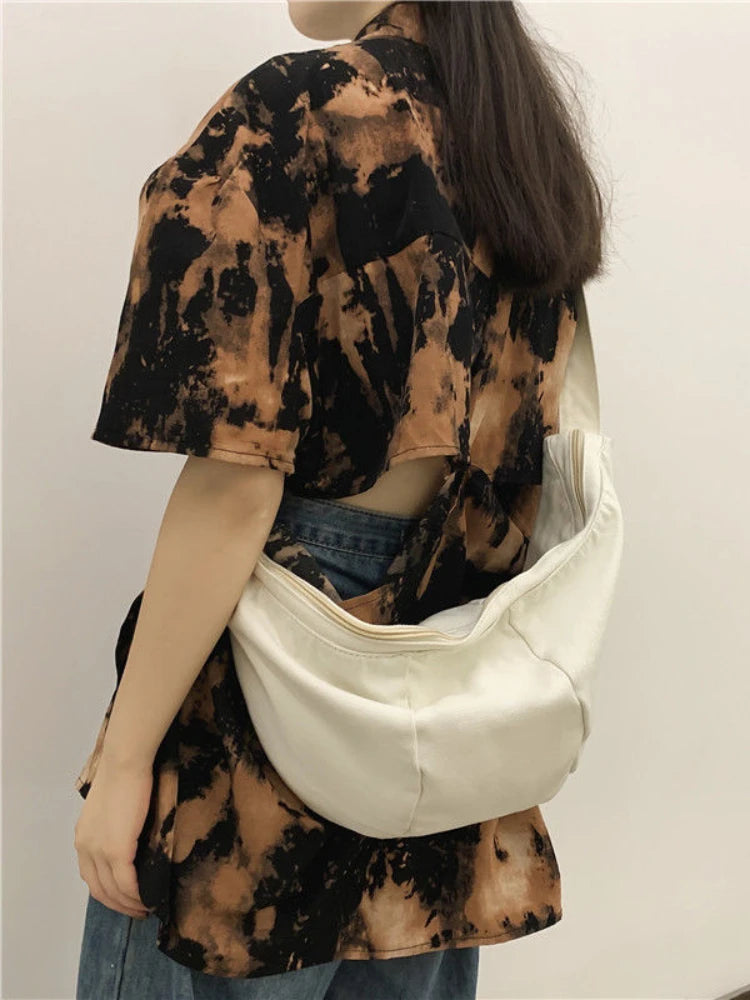 Canvas Shoulder Bag Men Large-capacity Messenger Student Bag