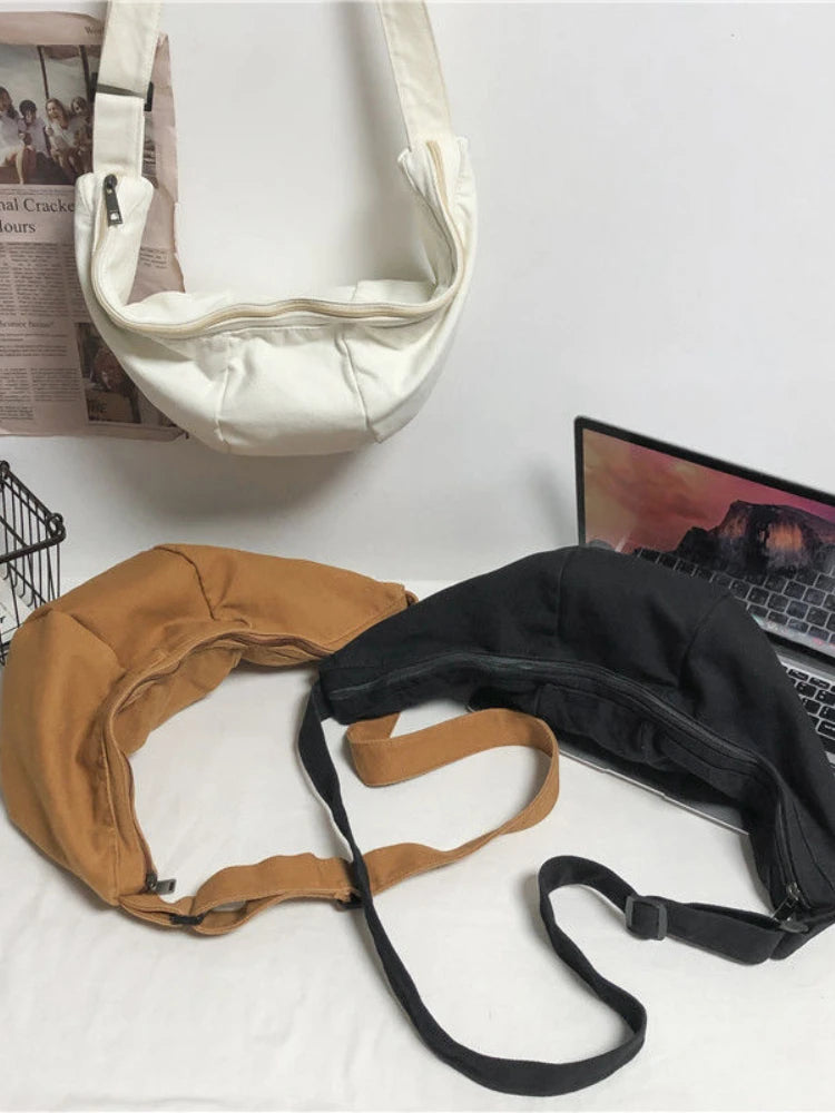Canvas Shoulder Bag Men Large-capacity Messenger Student Bag