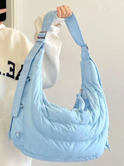 Foufurieux Soft Cotton Filled Ox Horn Tramp Bag Female Casual Women Bags