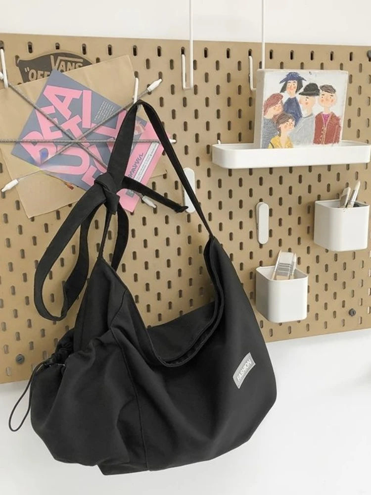 Foufurieux Solid Women Purses Handbags Soft Canvas Shoulder Messenger Bags