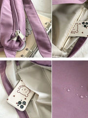 Foufurieux Solid Women Purses Handbags Soft Canvas Shoulder Messenger Bags