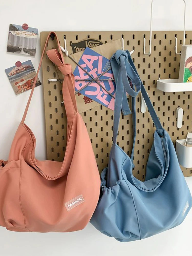 Foufurieux Solid Women Purses Handbags Soft Canvas Shoulder Messenger Bags