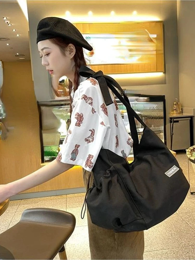 Foufurieux Solid Women Purses Handbags Soft Canvas Shoulder Messenger Bags