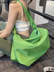 Foufurieux Sporty Style Neon Green Shoulder Bag