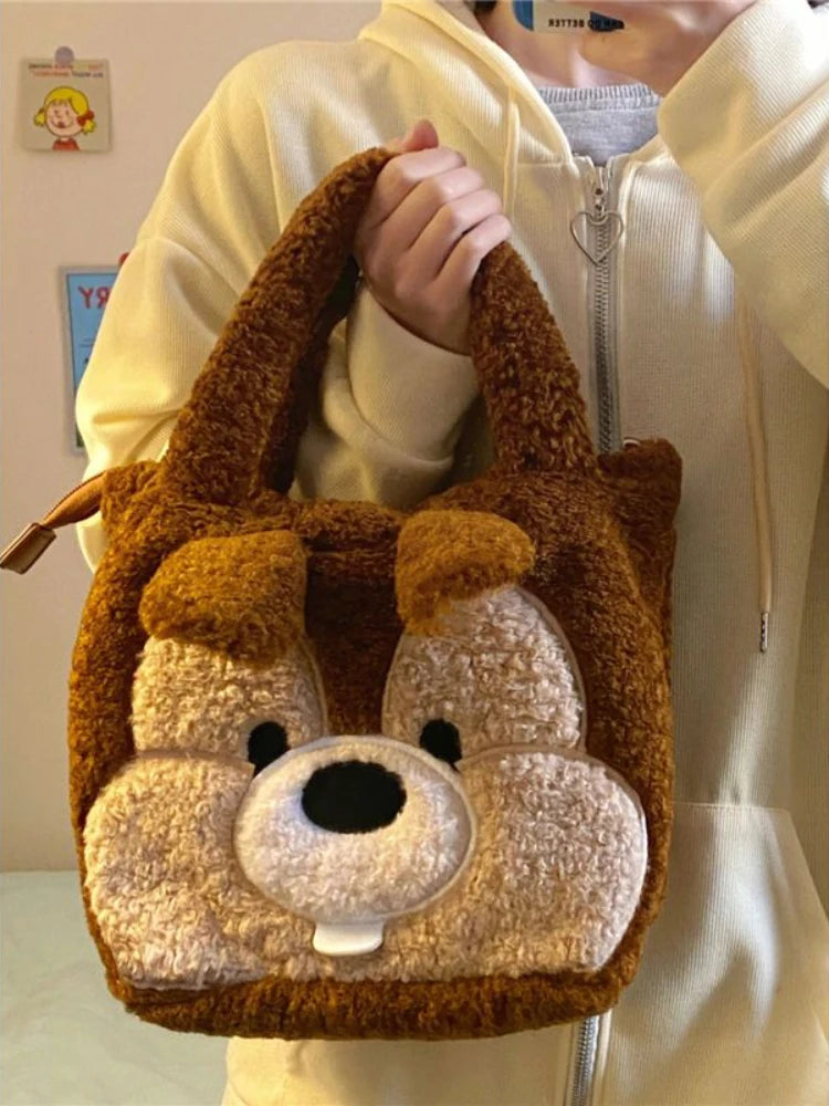 Winter Chestnut Squirrel Plush Bag Women Handbag Fanny Pack