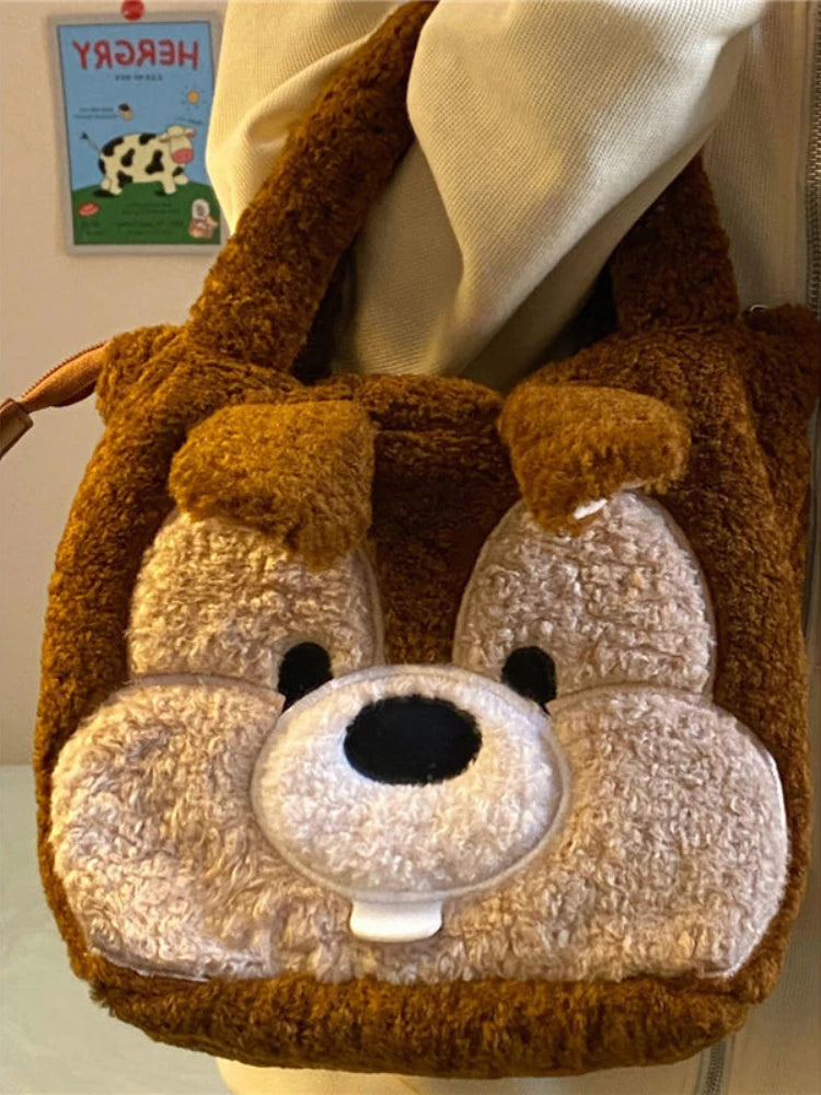 Winter Chestnut Squirrel Plush Bag Women Handbag Fanny Pack