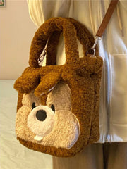 Winter Chestnut Squirrel Plush Bag Women Handbag Fanny Pack