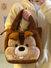 Winter Chestnut Squirrel Plush Bag Women Handbag Fanny Pack