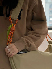 Foufurieux Nylon Bucket Shoulder Bag Purse Tote Y2k