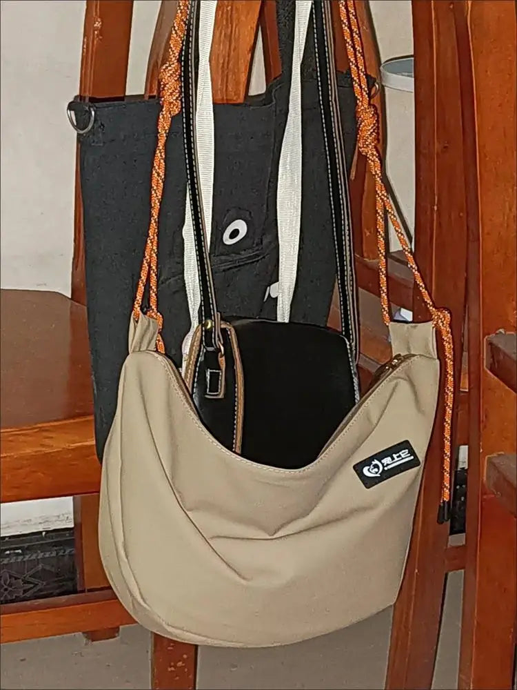 Foufurieux Nylon Bucket Shoulder Bag Purse Tote Y2k