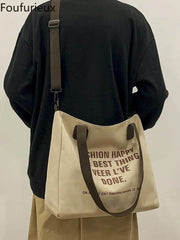 Foufurieux Women Canvas Bag Tote Bag Shoulder Bags High Capacity Crossbody Bag