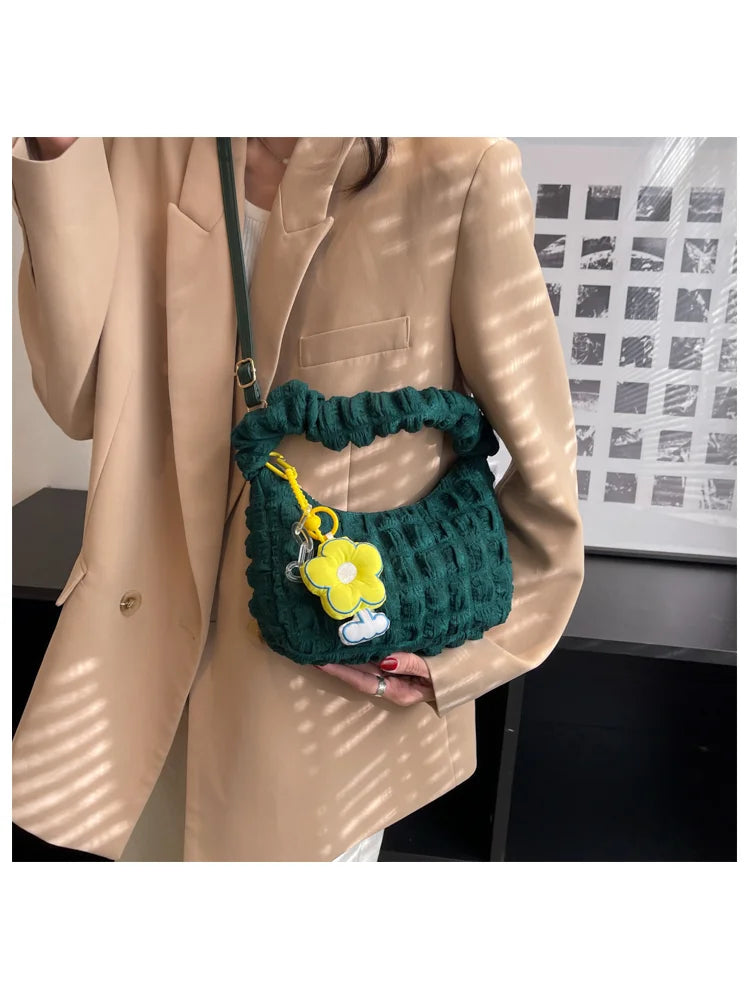 Vintage Checkered Women Canvas Shoulder Tote Bag Handbag