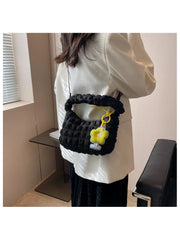 Vintage Checkered Women Canvas Shoulder Tote Bag Handbag