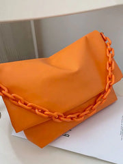 Foufurieux Women Crossbody Bag Chains Small Shoulder Bags Soft PU Leather Clutch