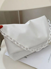 Foufurieux Women Crossbody Bag Chains Small Shoulder Bags Soft PU Leather Clutch