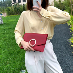 Business Women's Clutch Envelope Shoulder Bag with Chain