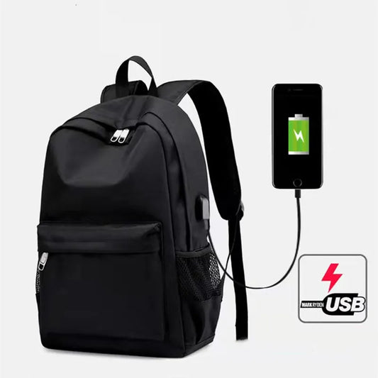 Four Seasons Casual USB Oxford Cloth Solid Backpack