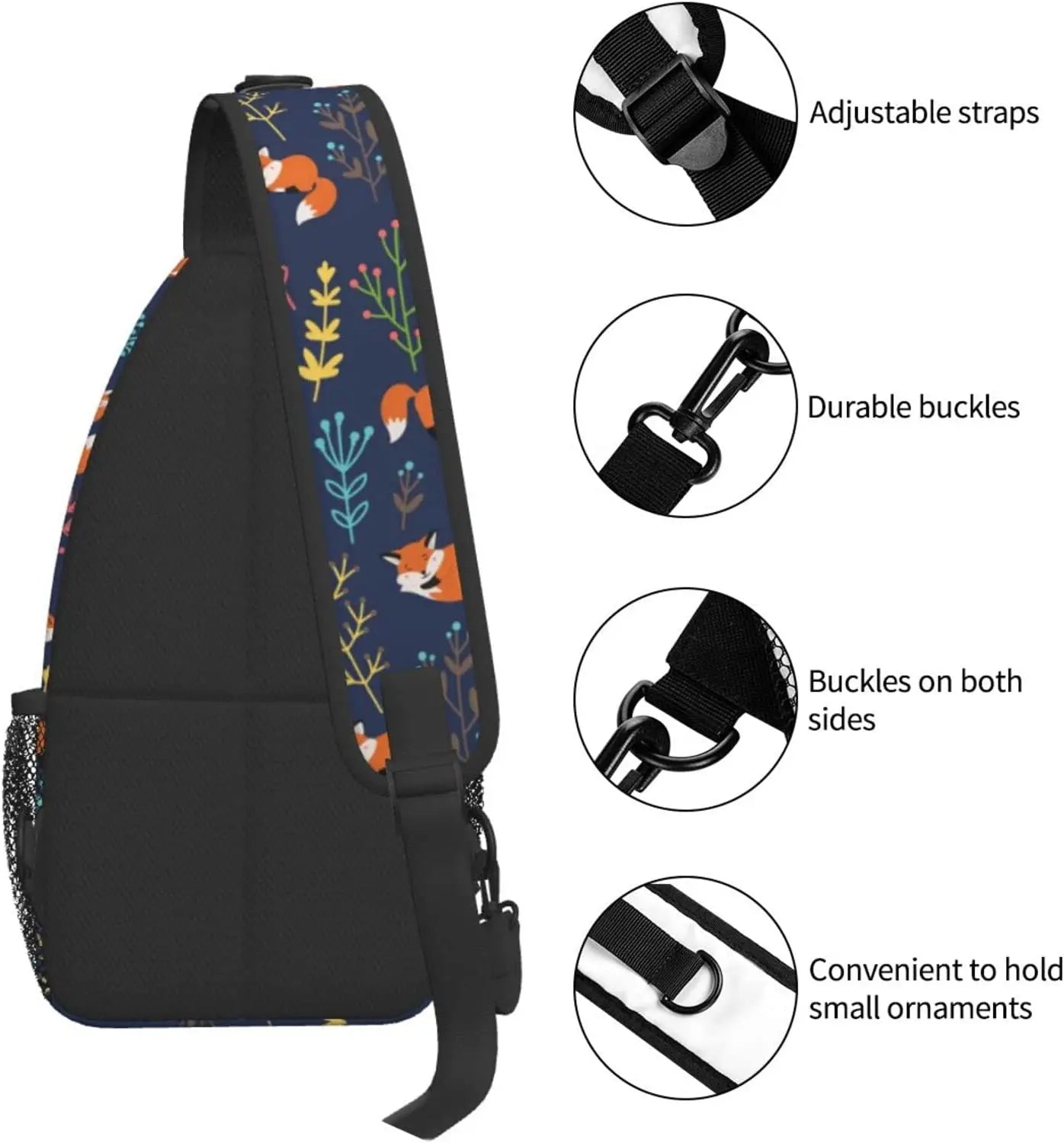 Fox Foxes Sling Backpack Crossbody Shoulder Bag Chest Dayp