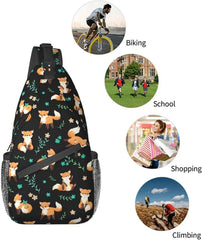 Fox Sling Bag Crossbody Backpack Lightweight Shoulder Bag