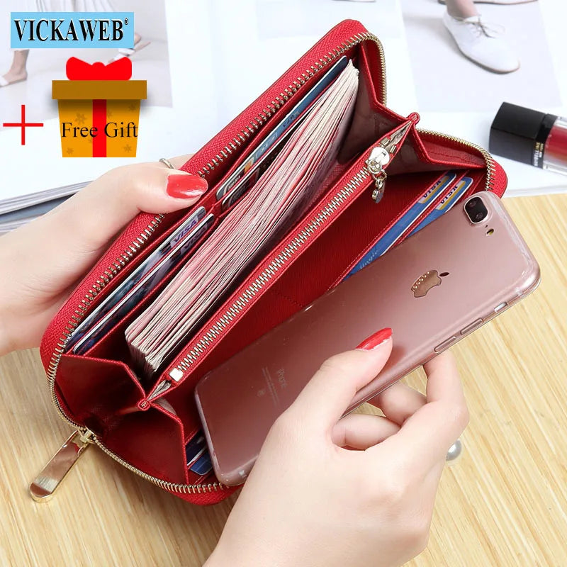 Women's Long Wallet Leather Money Bag Female Clutch VK06