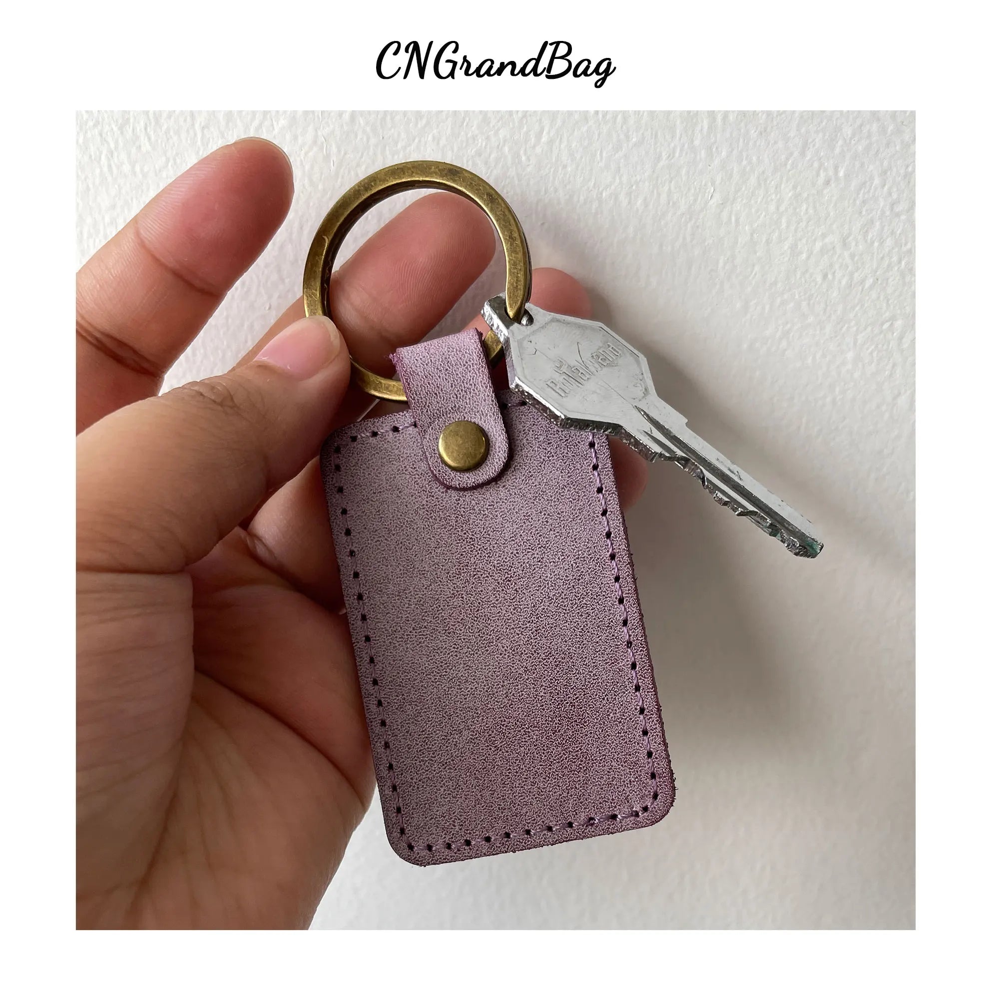 Personalized Leather Key Holder Letter Keyring