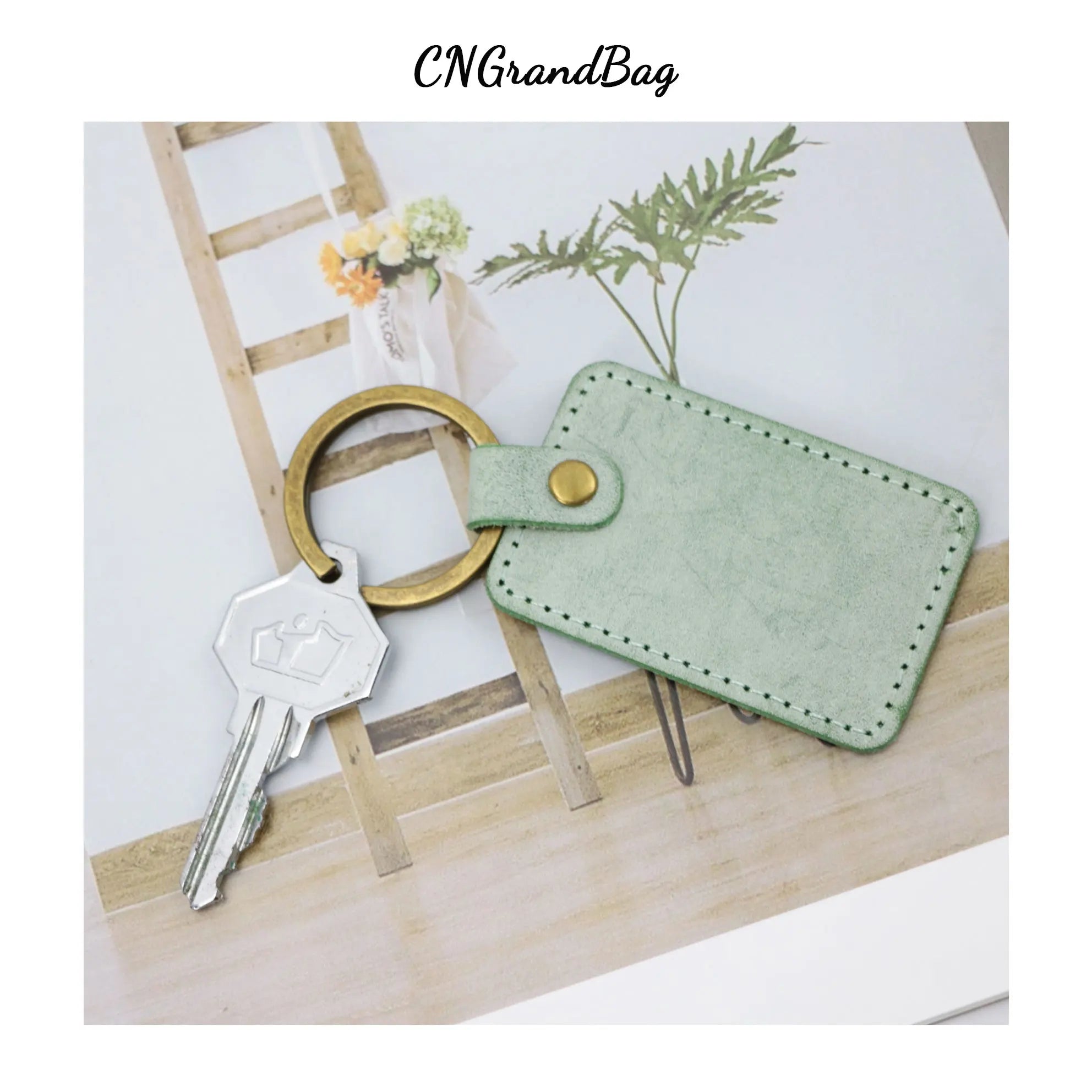 Personalized Leather Key Holder Letter Keyring