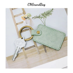 Personalized Leather Key Holder Letter Keyring